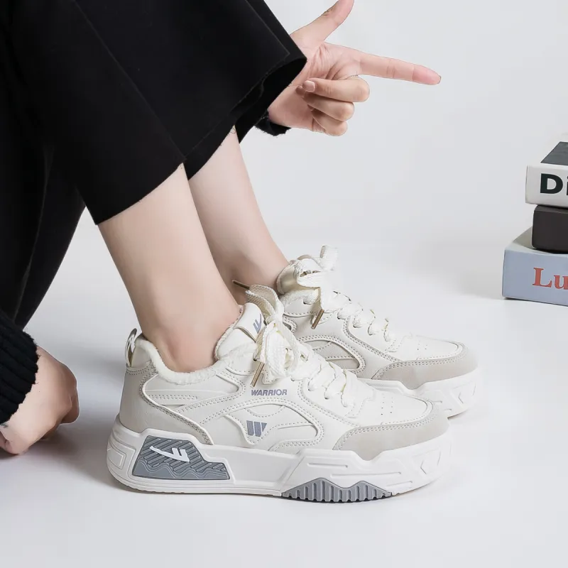Warrior Full-Coverage Warm Anti-Slip And Wear-Resistant Lightweight Height Increasing Low-Top Skateboard Shoes Women's-2