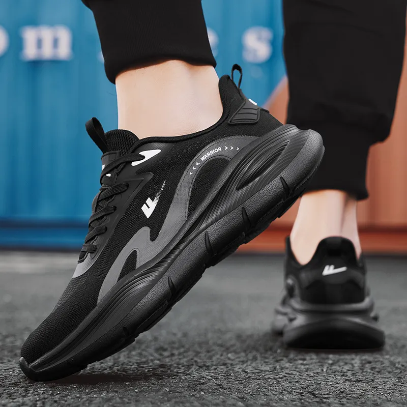 Warrior Coverage Lightweight, Breathable, Slip Resistant Low Top Running Shoes Men's Black Gray-6