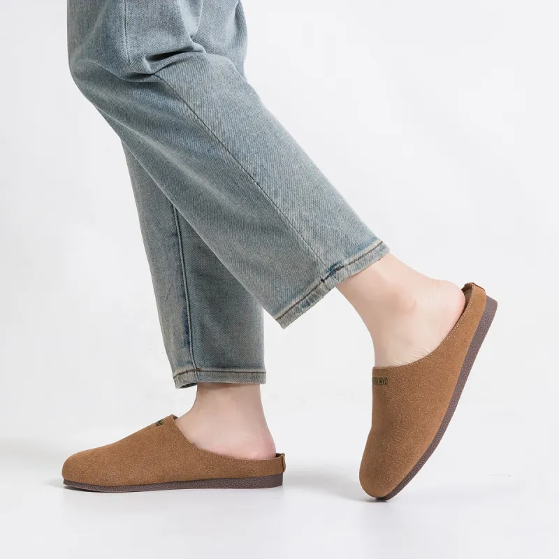 Warrior Stitching Slip Resistant Abrasion Resistant Closed Toe Slippers Women's Brown-3