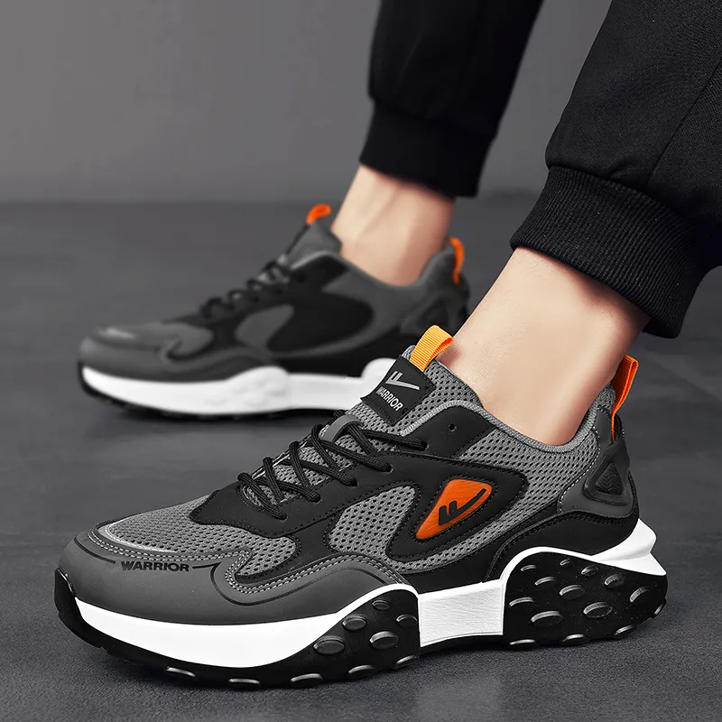 WARRIOR Chunky Sneakers Men Low Top Orange-4