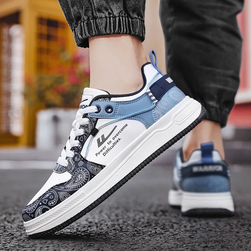 WARRIOR Skateboard Shoes Unisex High Top Dark Blue/Light Blue-27