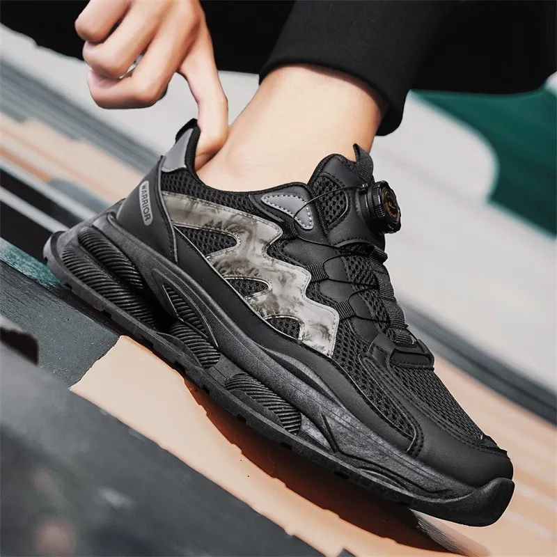 WARRIOR Chunky Sneakers Men Low Top Black/Gray-7