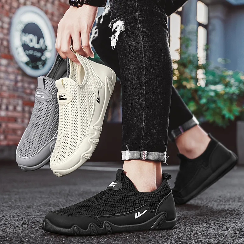 Warrior Slip on Slip on Shoes Wear resistant, Lightweight, Breathable, And Non slip. Low Top Casual Shoes Men's Black-7