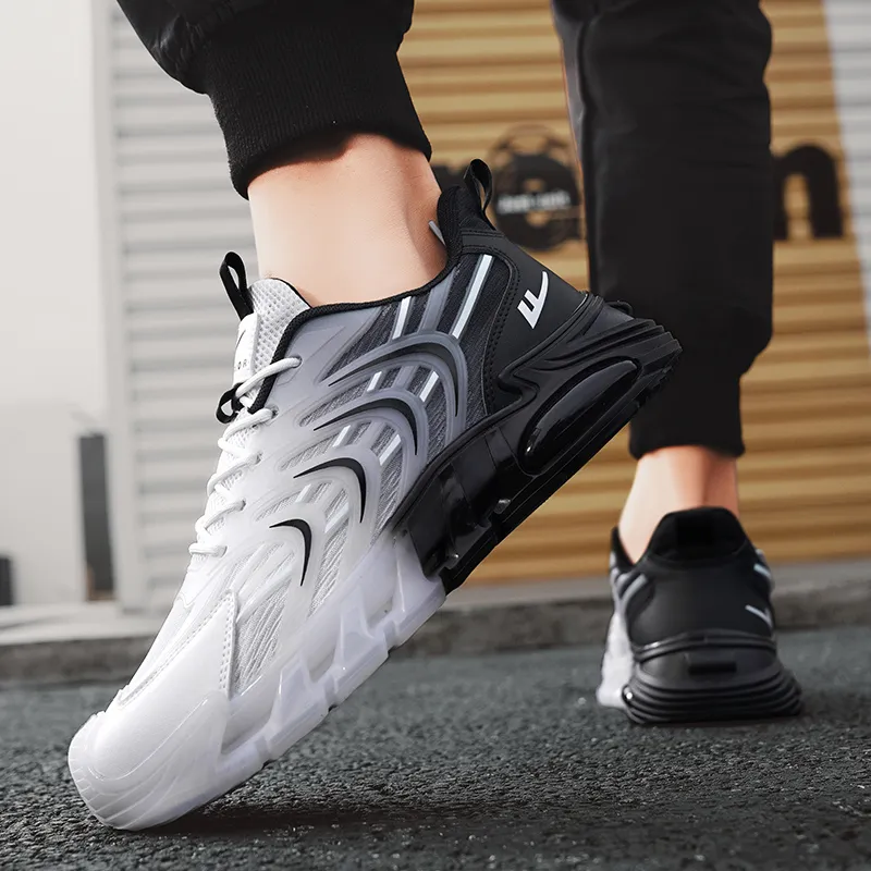 Warrior Coverage Height Increasing Abrasion Resistant Lightweight Slip Resistant Low Top Casual Shoes Men's White Black-5