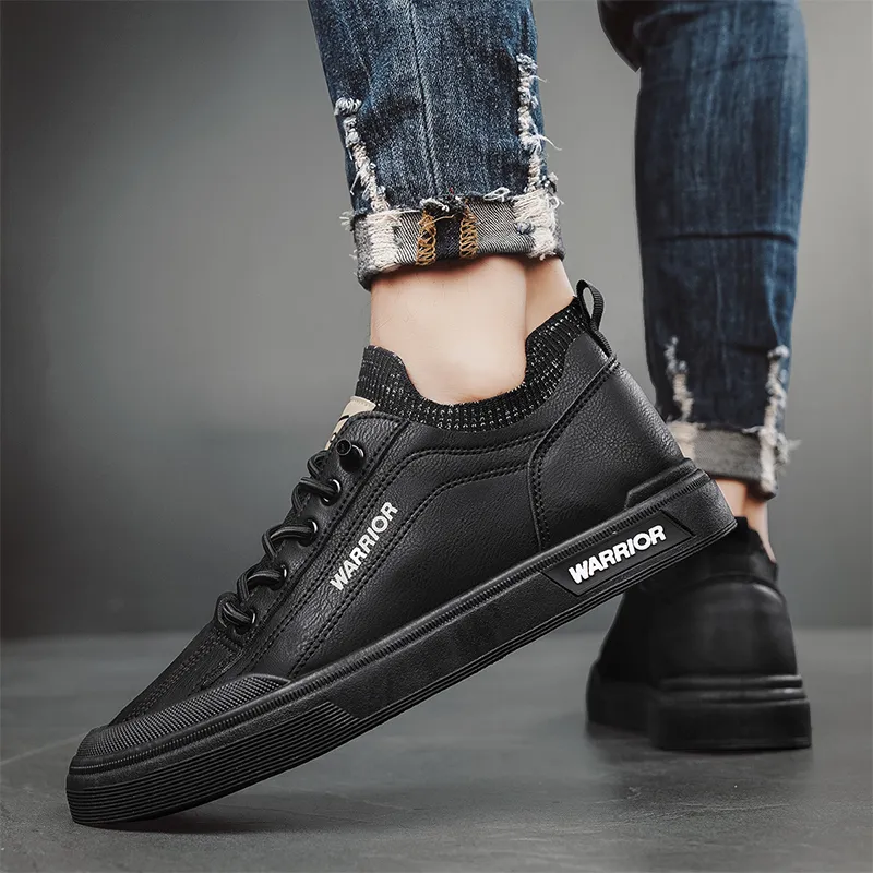 Warrior Slip on Slip on Shoes Slip Resistant, Abrasion Resistant, Lightweight Low Top Skateboard Shoes Men Black-8