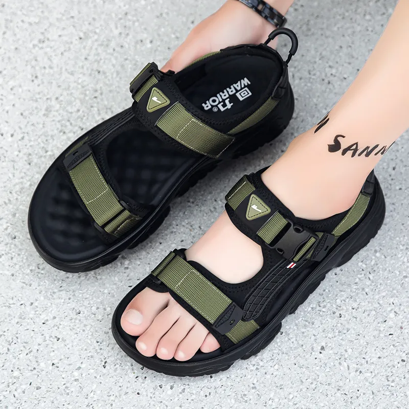 Warrior Casual Chef Shoes Beach Sandals Men's Green Black-11