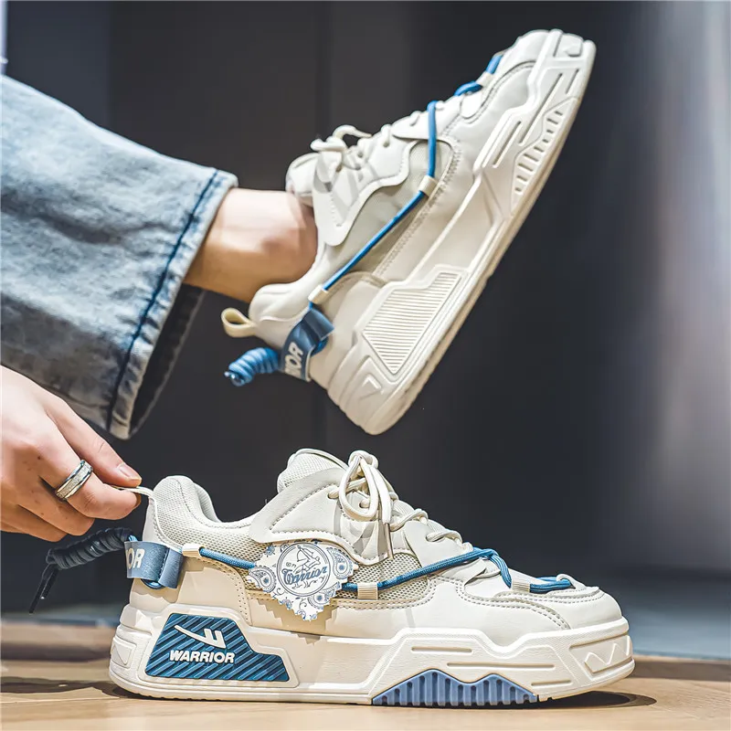 WARRIOR Skateboard Shoes Unisex Low Top Blue-12