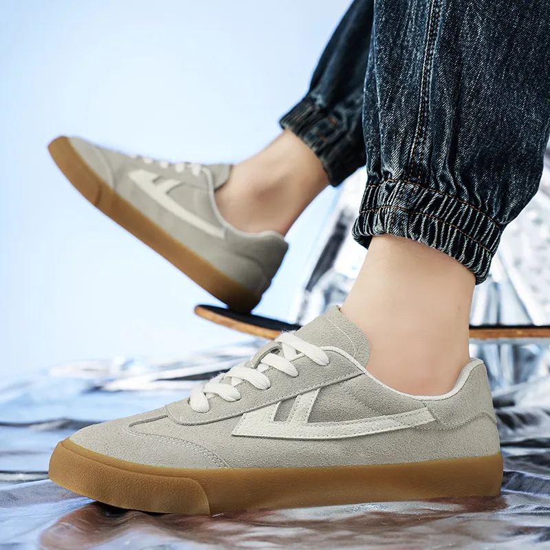Warrior German Army Trainers Abrasion Resistant, Lightweight, And Breathable Low Top Skateboard Shoes Unisex Gray White-11