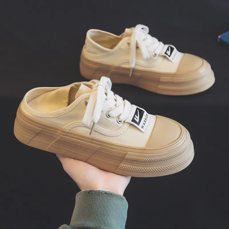 Warrior Anti Slip And Wear Resistant Breathable Lightweight Height Increasing Cushioning Low Top Canvas Shoes Women's-1