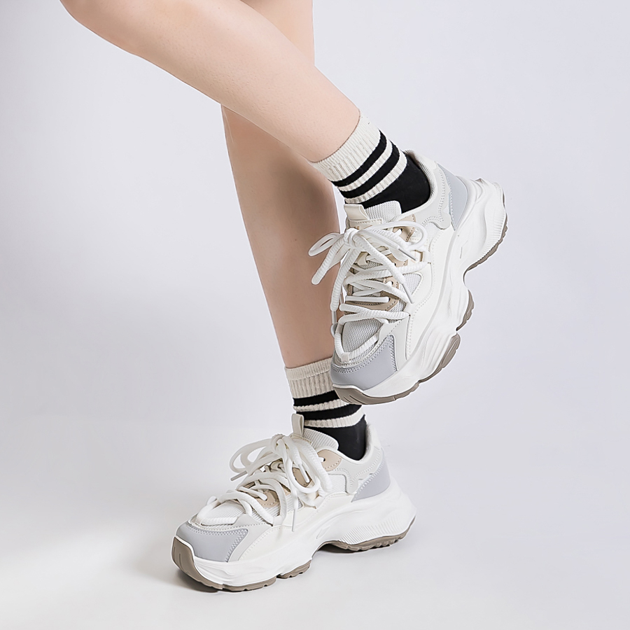 WARRIOR Chunky Sneakers Women's Low-Top White EU 39 - POIZON
