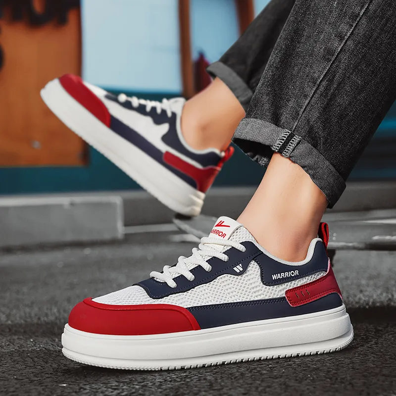 WARRIOR Skateboard Shoes Men Low Top Blue-6