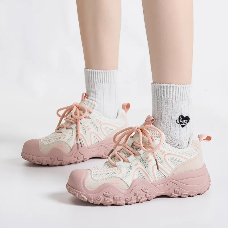 Warrior Ugly Cute Shoes Slip Resistant, Abrasion Resistant, Breathable, Lightweight Low Top Chunky Sneakers Women's-4