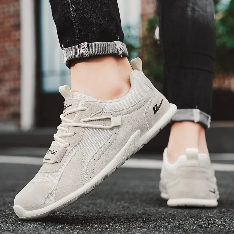 Warrior Coverage Abrasion Resistant Lightweight Breathable Slip Resistant Low Top Casual Shoes Men's Beige-5