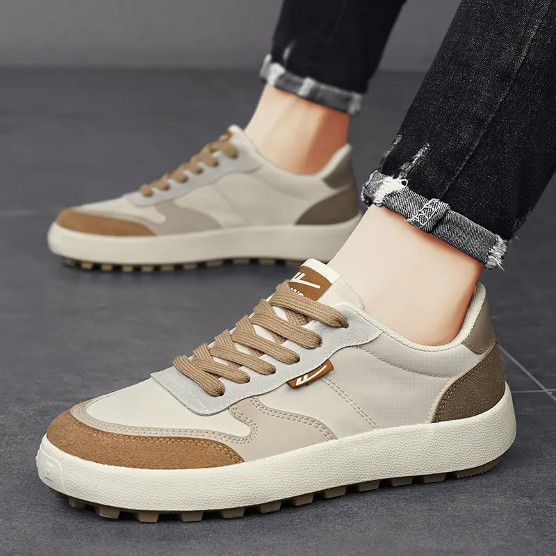 Warrior Wear resistant, Lightweight, Breathable, And Non slip. Low Top Casual Shoes Men's Dark Beige Brown-8