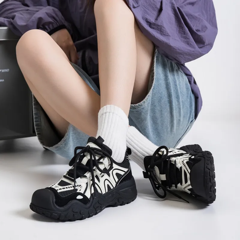 Warrior Ugly Cute Shoes Slip Resistant, Abrasion Resistant, Breathable, Lightweight Low Top Chunky Sneakers Women's-9