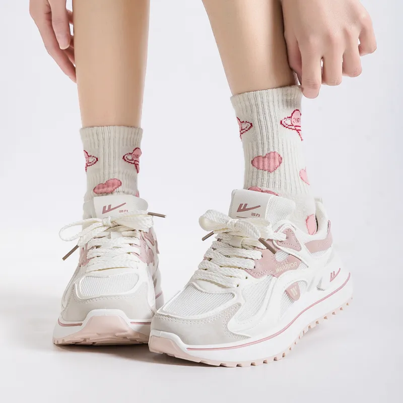WARRIOR Chunky Sneakers Women's Low Top Pink-4