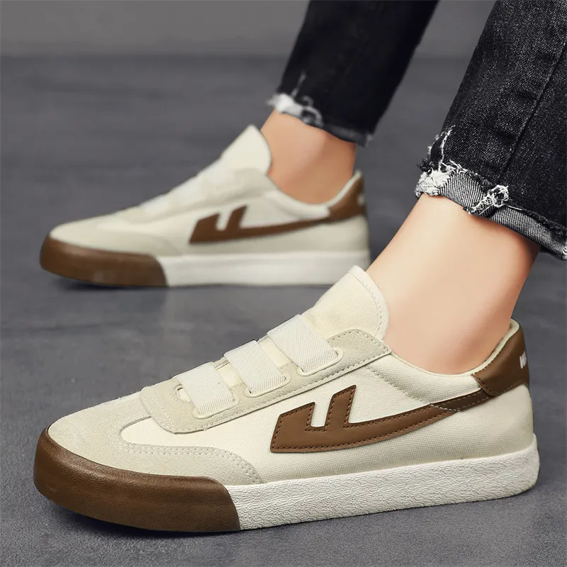 Warrior Breathable And Lightweight Low Top Canvas Shoes Unisex Beige Brown-4