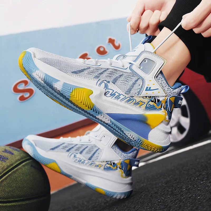 WARRIOR Basketball Shoes Men Low Top Blue-9
