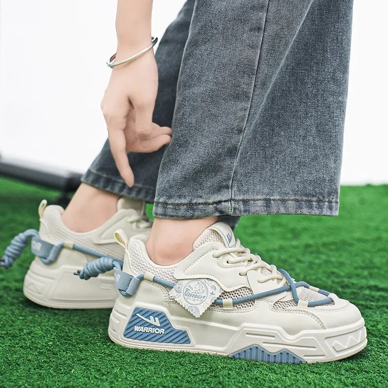 WARRIOR Skateboard Shoes Unisex Low Top Blue-17