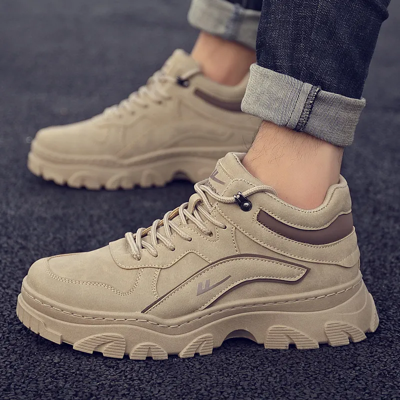 Warrior High Top Chunky Sneakers Men's Khaki-7
