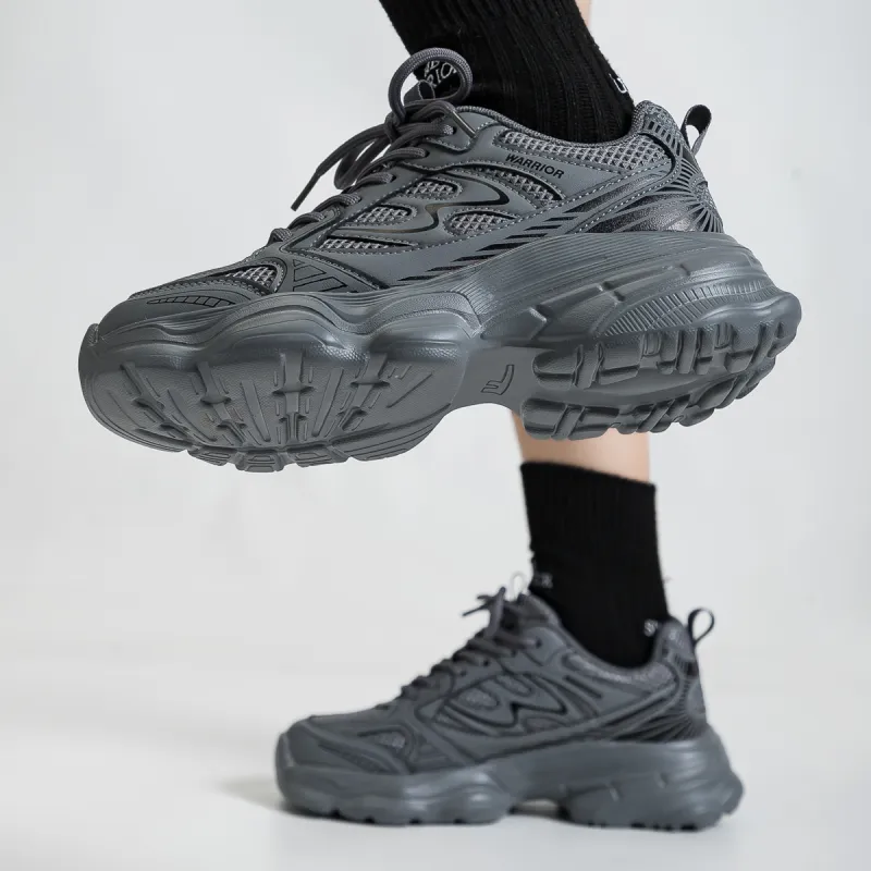 WARRIOR Chunky Sneakers Women's Low Top Black-3