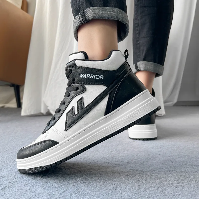 Warrior Thermal Cushioning, Abrasion Resistant, Lightweight High Top Skateboard Shoes Unisex Black-5