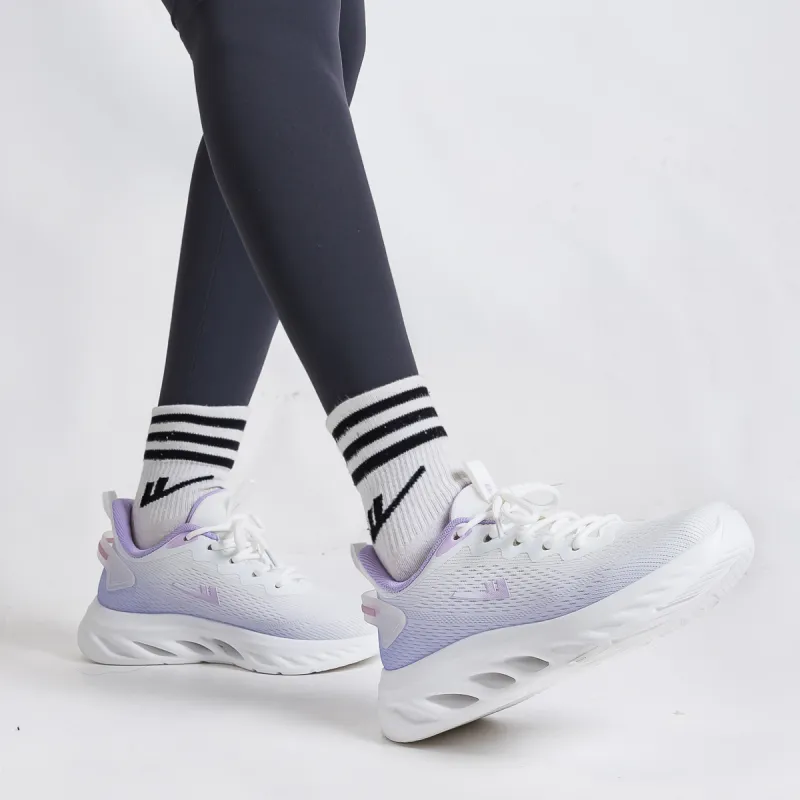 Warrior Lightweight Height Increasing Rebound Low Top Casual Long Distance Running Shoes Women's Purple-4