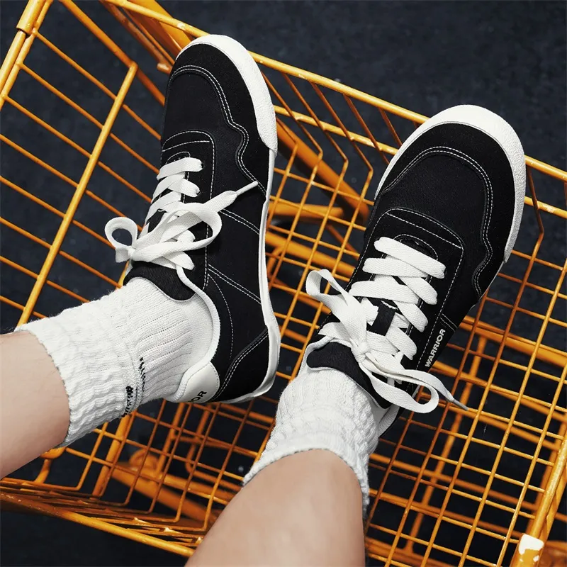Warrior Wear resistant, Lightweight, Breathable, And Non slip. Low Top Canvas Shoes Unisex Black Rice-6