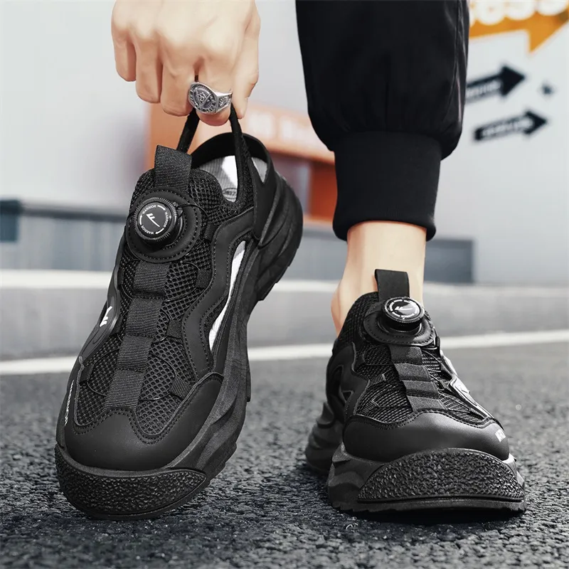 Warrior River Trekking Shoes Casual Chef Shoes Abrasion Resistant Slip Resistant Beach Sandals Men's Black-9
