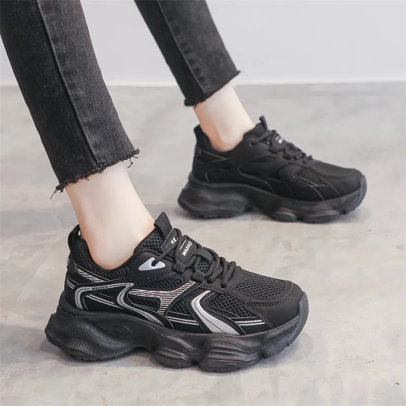 WARRIOR Chunky Sneakers Women's Low Top Gray-8