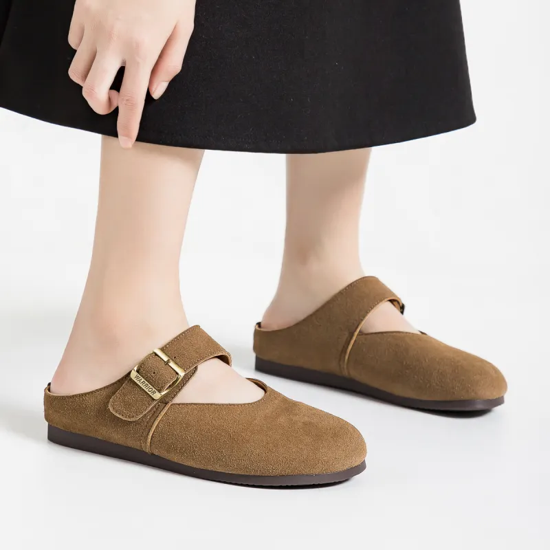 Warrior Abrasion Resistant Slip Resistant Closed Toe Slippers Women's Brown-4
