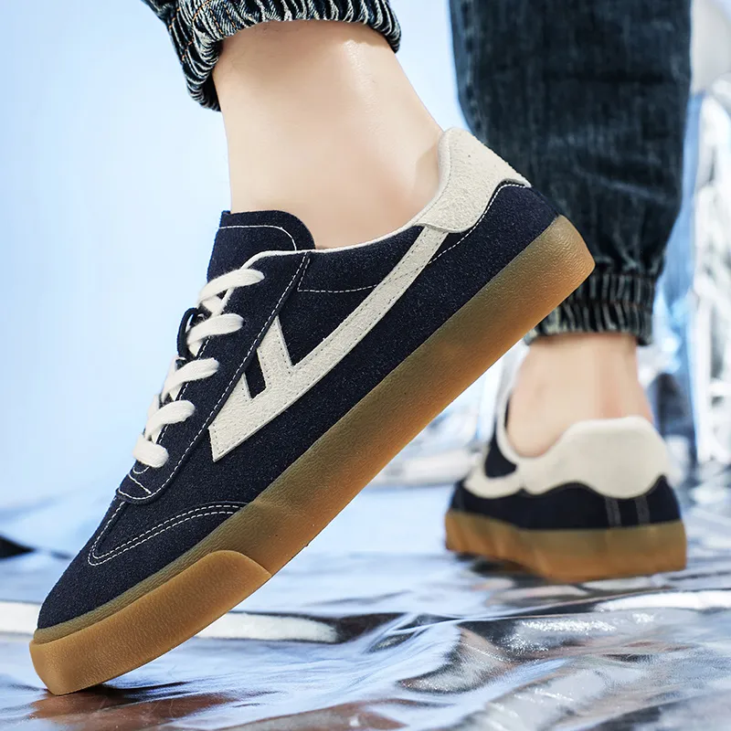 Warrior German Army Trainers Lightweight And Breathable Low Top Skateboard Shoes Unisex Dark Blue White-15