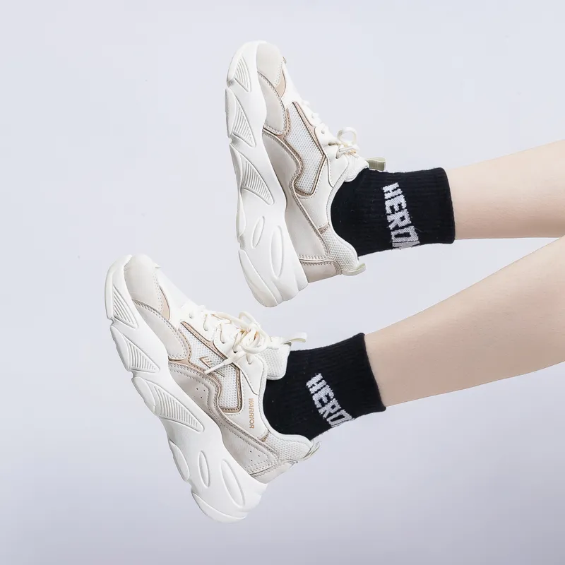 Warrior Cushioning, Slip Resistant, Breathable, Lightweight, Height Increasing Low Top Chunky Sneakers Women's-4