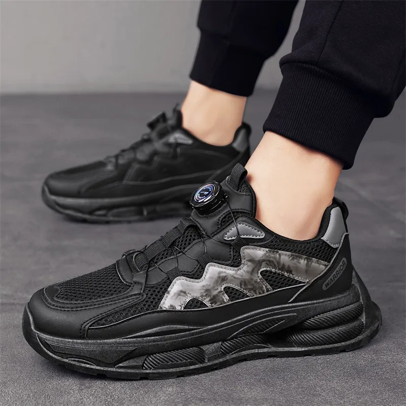WARRIOR Chunky Sneakers Men Low Top Black/Gray-6