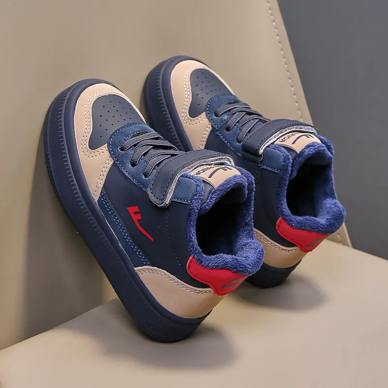 Warrior Anti Slip And Wear Resistant Warm High Top Kids' Skateboarding Shoes Navy Khaki Kids'-5
