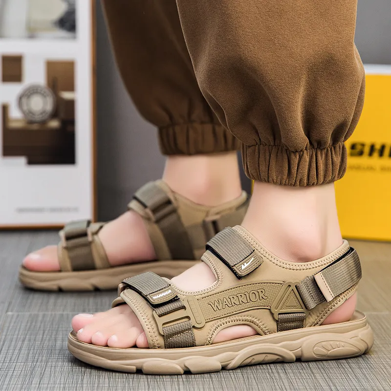 Warrior Casual Chef Shoes Beach Sandals Men's Khaki-5