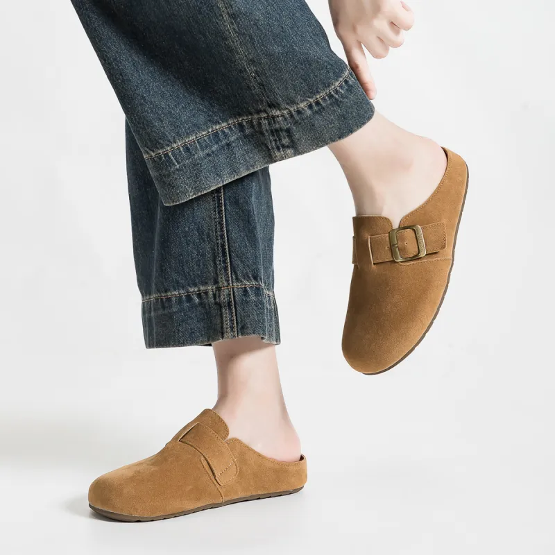 Warrior Stitching Metal Slip Resistant Abrasion Resistant Closed Toe Slippers Women's Light Brown-5