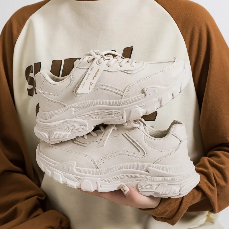Warrior Slip Resistant, Abrasion Resistant, Lightweight, Height Increasing Coverage Low Top Chunky Sneakers Women's-13