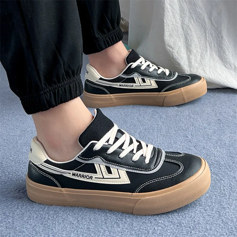 Warrior Abrasion Resistant Breathable Slip Resistant Low Top Casual Shoes Unisex Beige Black-6
