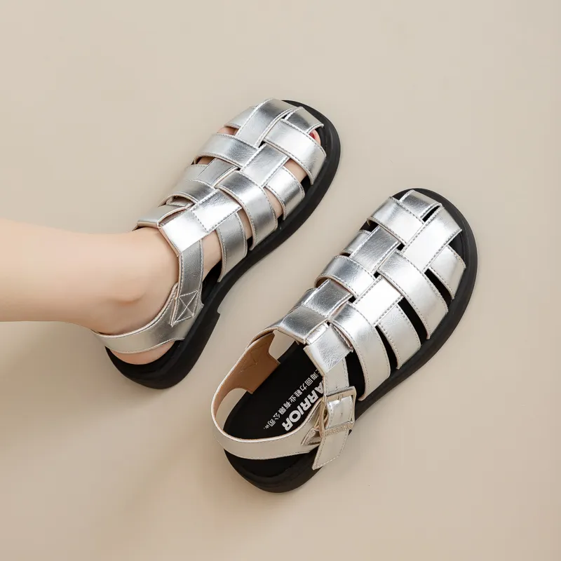 Warrior Roman Sandals Women's Silver-1