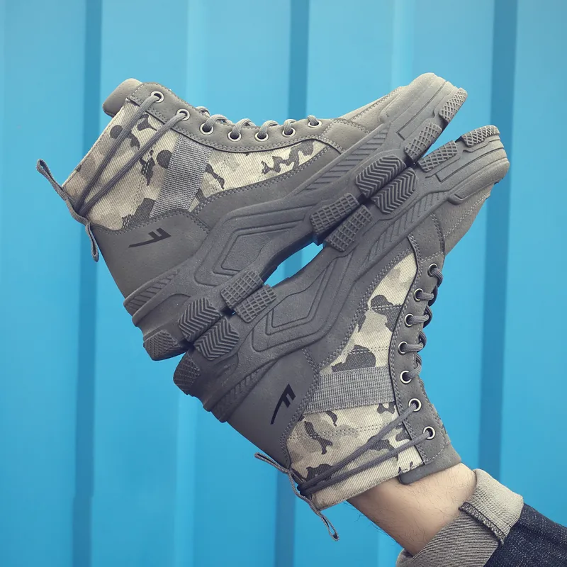 Warrior Short Mid Calf Martin Boot Men's Gray-4