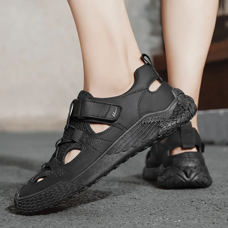 Warrior River Trekking Shoes Wear resistant, Lightweight, Breathable, And Non slip. Beach Sandals Men's Black-6