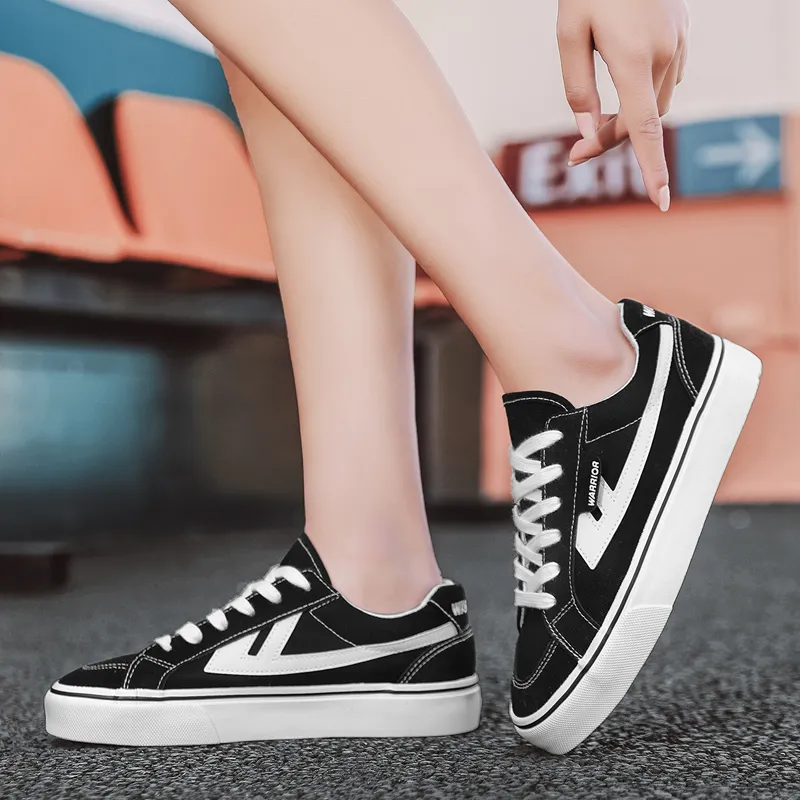 Warrior Slip Resistant, Abrasion Resistant, Lightweight Low Top Canvas Shoes Unisex Black White-13