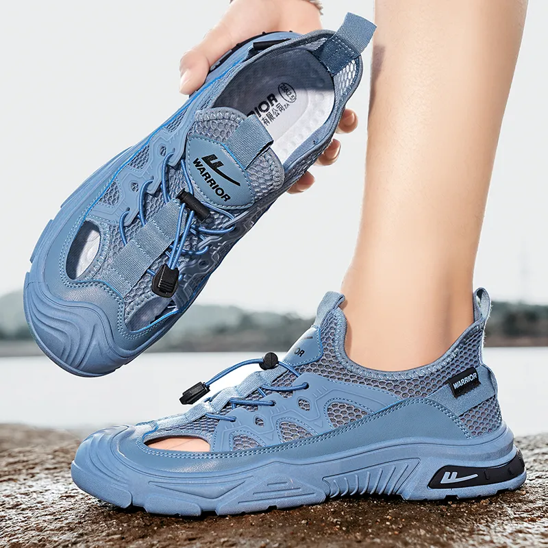 Warrior River Trekking Shoes Wear resistant, Lightweight, Breathable, And Non slip. Beach Sandals Men's Blue-7