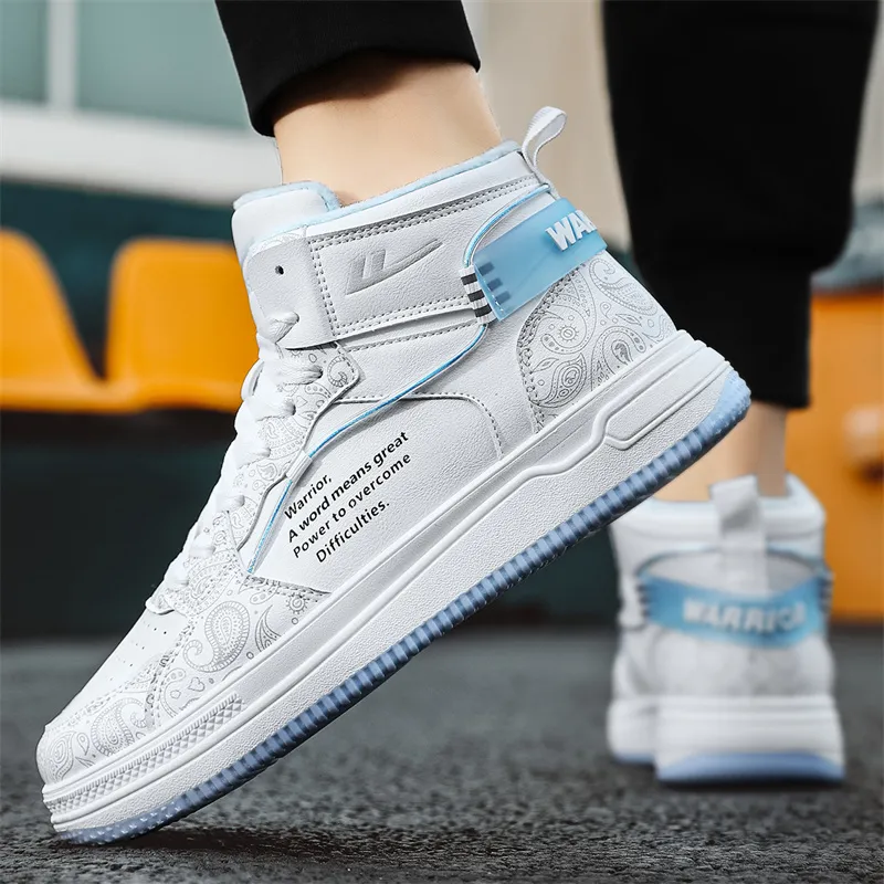 WARRIOR Skateboard Shoes Unisex High Top Gray/Blue-14