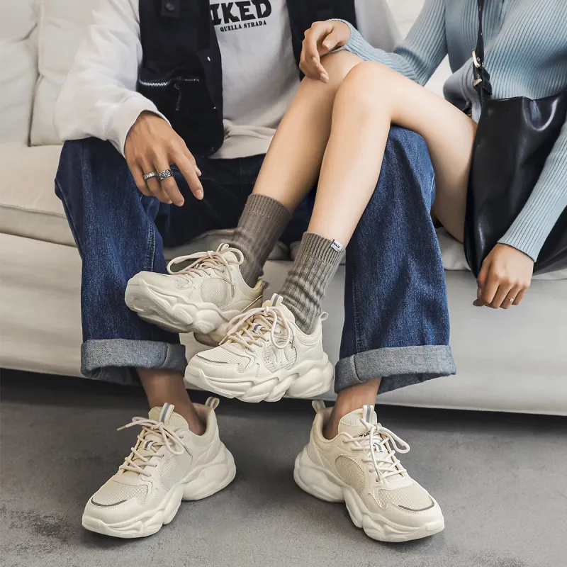 DEFINE CHOICE Cushioning, Slip Resistant, Abrasion Resistant, Height Increasing Low Top Chunky Sneakers Unisex-11