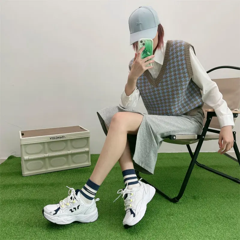 DEFINE CHOICE Anti Slip And Wear Resistant Height Increasing Low Top Chunky Sneakers Women's-8