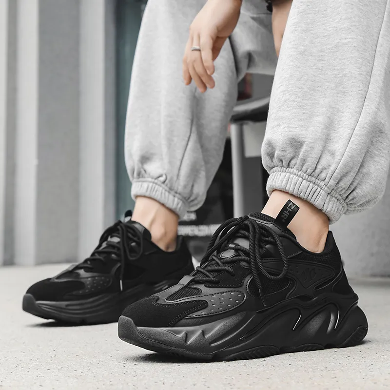 DEFINE CHOICE Anti Slip And Wear Resistant Height Increasing Low Top Chunky Sneakers Men's-3