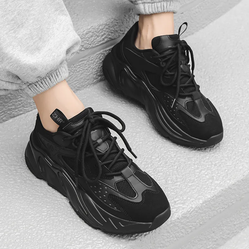 DEFINE CHOICE Anti Slip And Wear Resistant Height Increasing Low Top Chunky Sneakers Men's-4