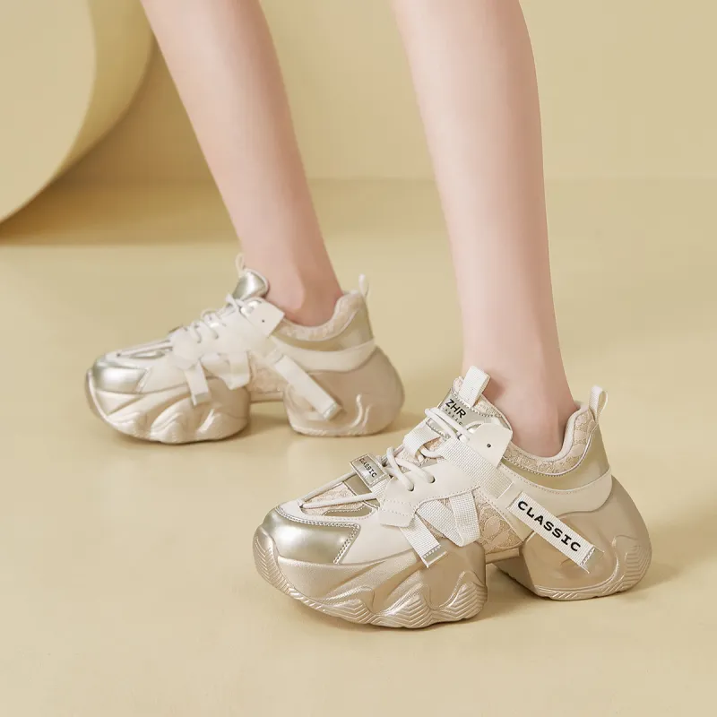 DEFINE CHOICE Cushioning Slip Resistant Height Increasing Low Top Chunky Sneakers Women's-12